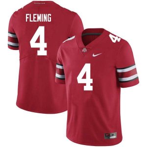 Men's Ohio State Buckeyes #4 Julian Fleming Scarlet Nike NCAA College Football Jersey Real PQP0544JH